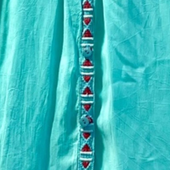 Gorgeous Johnny Was Floral Embroidered Blouse ~ Tiffany Blue ~ Boho Chic - Picture 11 of 14